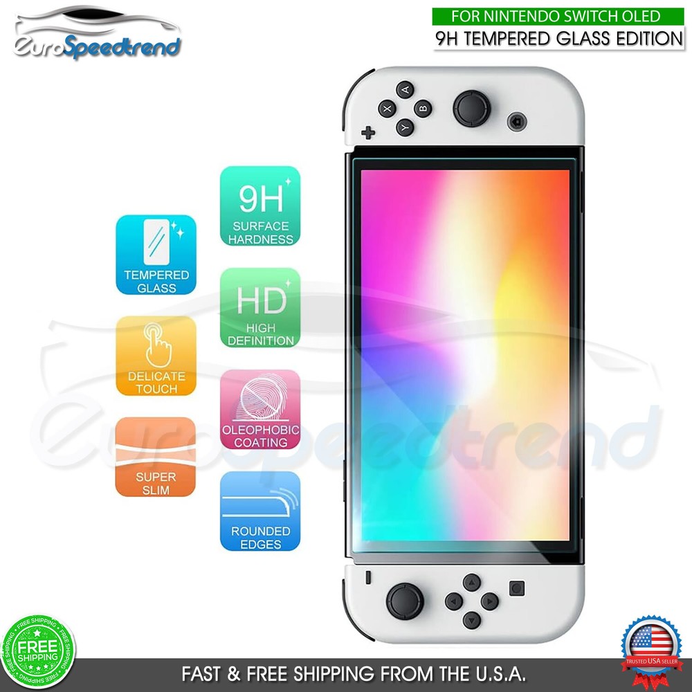 For Nintendo Switch OLED 2-Pack Tempered Glass Screen Protector 2021 9H
