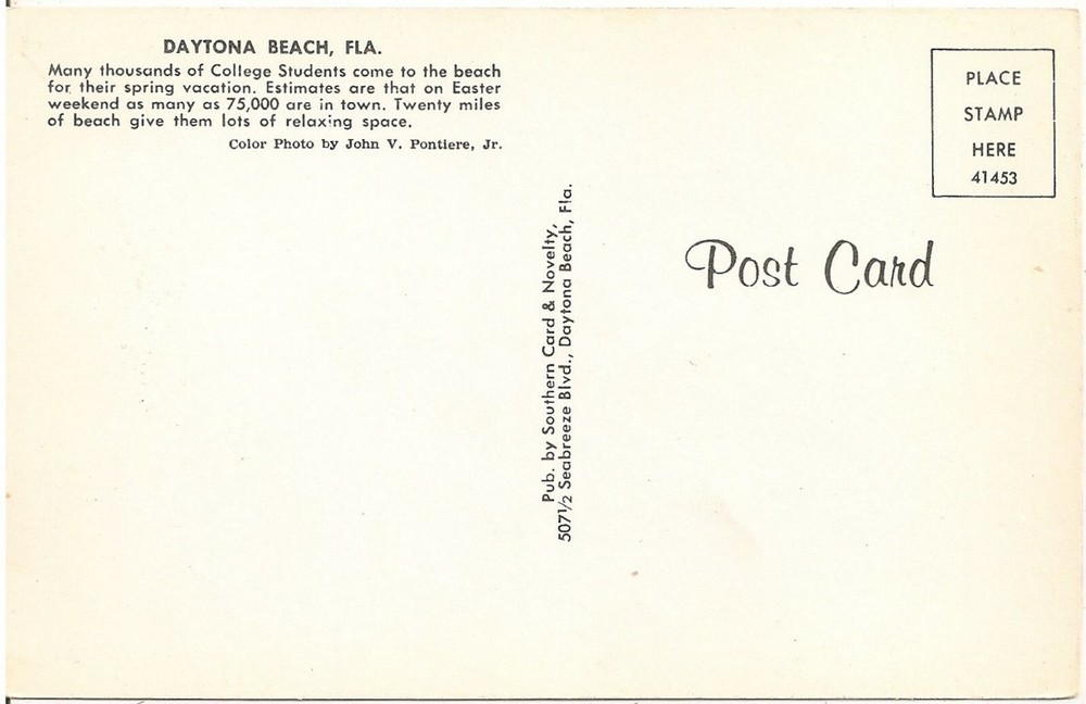 Springtime at Daytona Beach FL Postcard