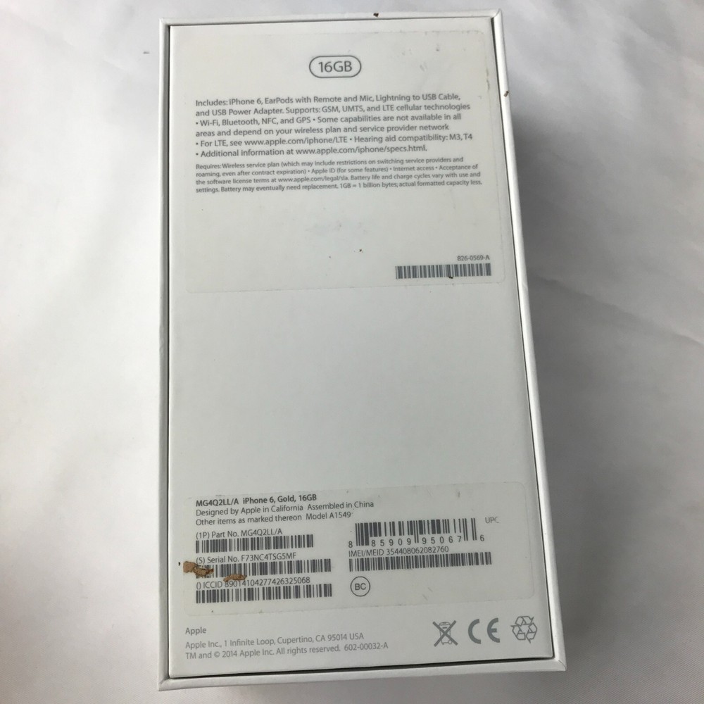 Apple iPhone 6 (White, 16GB) - Box Only - A1549