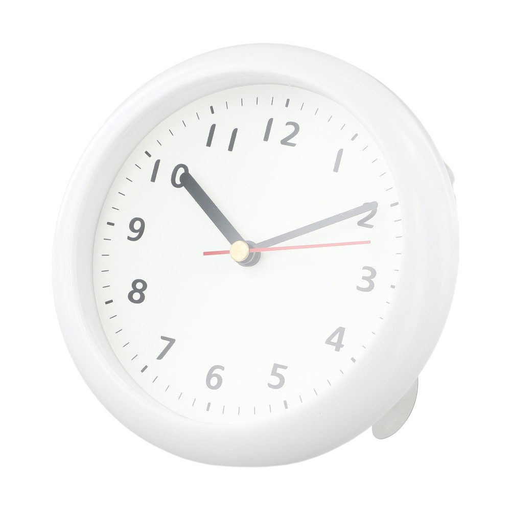 Modern Mute Bathroom Wall Clock with Suction Cup Waterproof Functionality