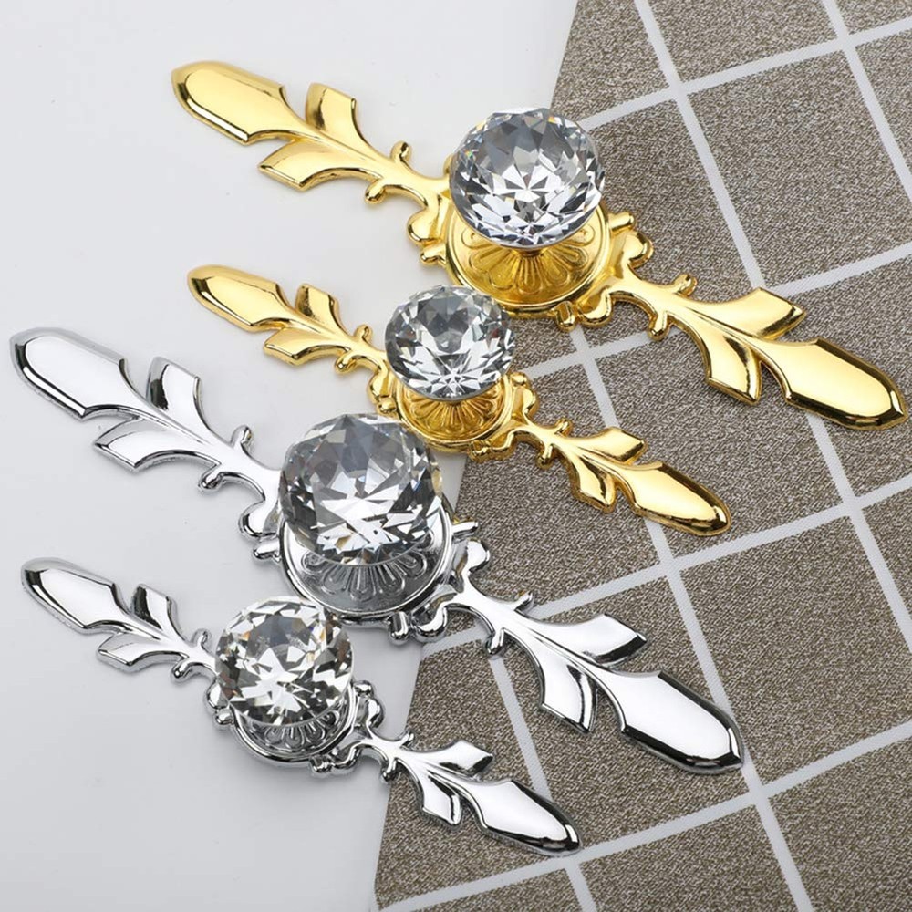 Drawer Dresser Knobs Pull Handles - Crystal Glass Diamond Decorative Knobs wi...
