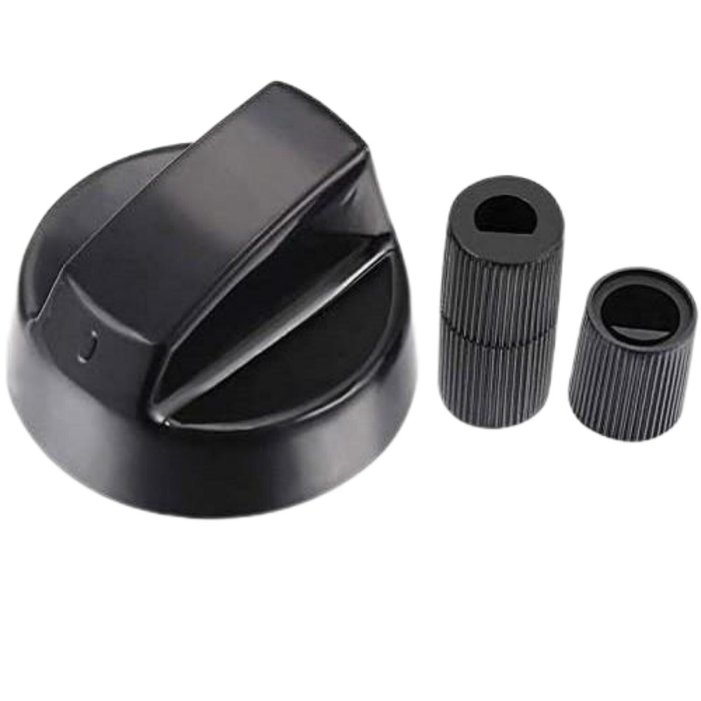 4 Pack Universal Control Knobs with 12 Adapters for Oven Stove Range, Black
