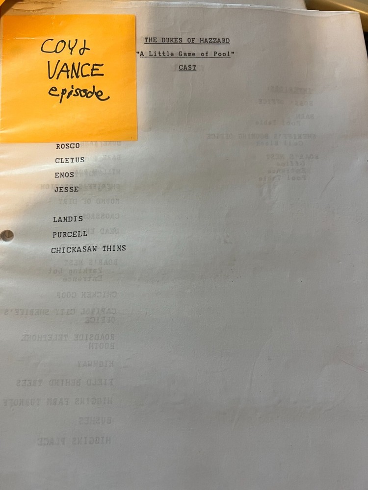 Dukes of Hazzard Script Copies 4 Different Scripts Each Script SOLD SEPARATELY!