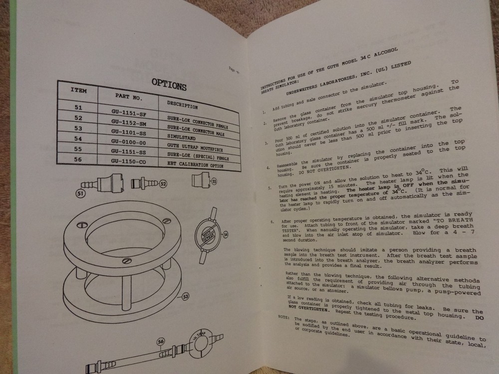 GUTH LABRATORY Model 34C Simulator OPERATION MANUAL