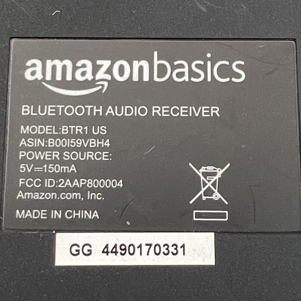 Amazon Bluetooth Audio Receiver Model BTR1 US - TESTED