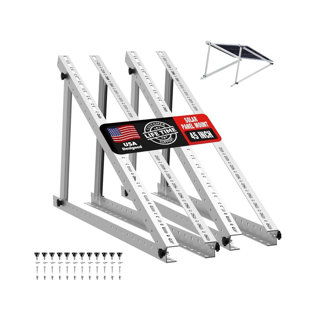 Solar Panel Mount Brackets, 2 Sets 45 inch Adjustable with Foldable Tilt Legs...
