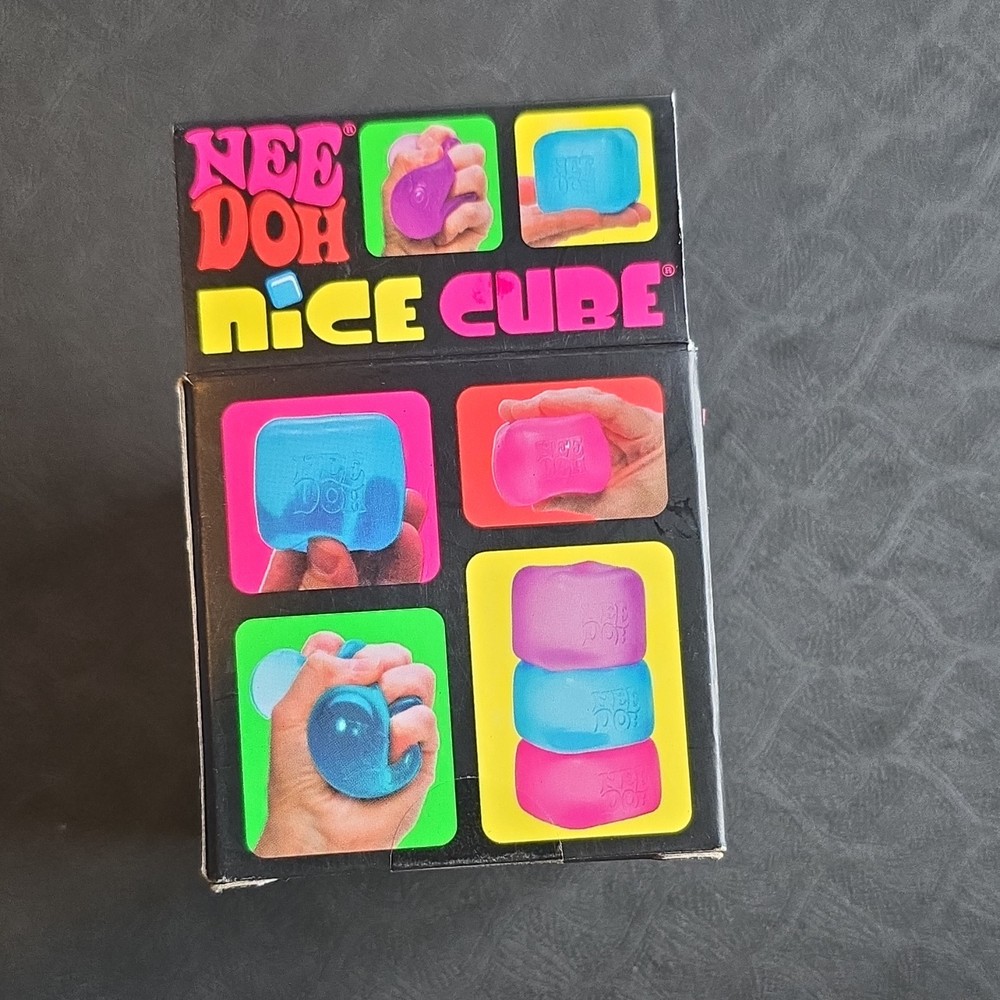 PURPLE Schylling Nee Doh Nice Cube Super Solid Squish Purple Squeeze Ball