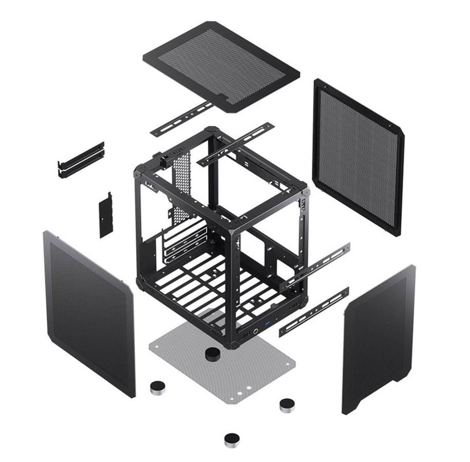 JONSBO C6-ITX/MATX Black with Handle Mesh PC Case, Simple Compact