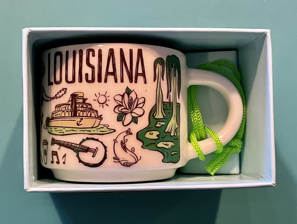 TINY STARBUCKS LOUISIANA ORNAMENT CUP 2 OUNCES
