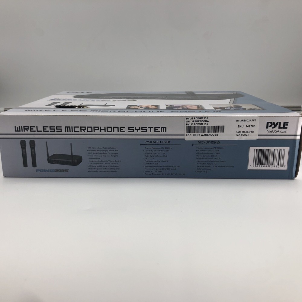 Pyle Fixed Frequency Wireless Karaoke Microphones w/ 2 Handheld Mics