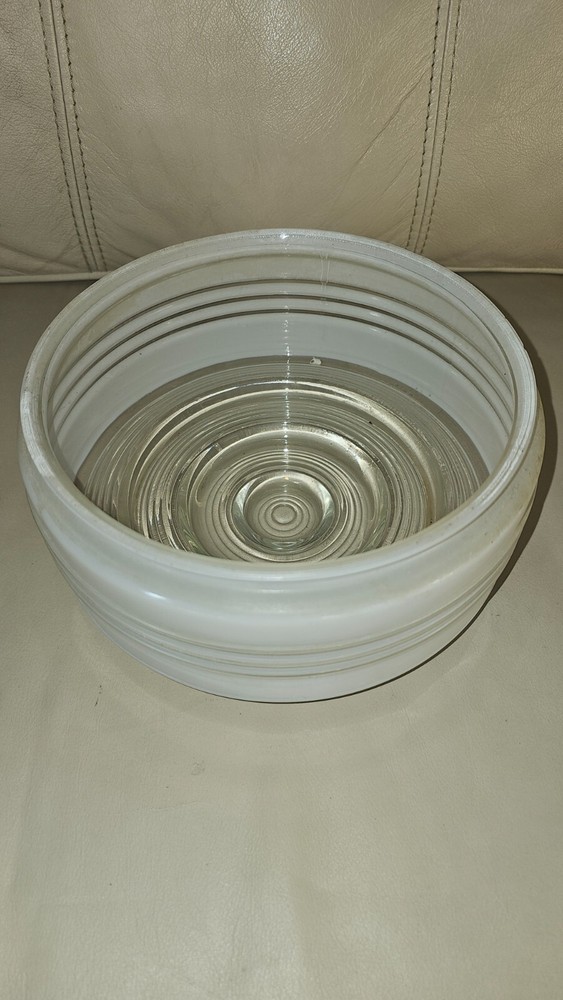 Vintage Mid Century Flush Mount Glass Ceiling Fixture Globe Diffuser 8"