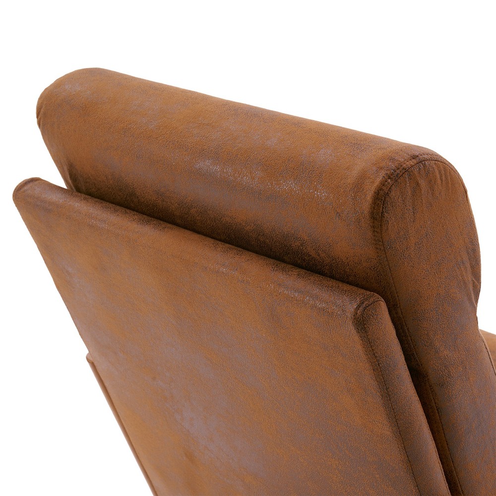 High Back Solid Wood Armrest Backrest Iron Frame Bronzing Cloth Leisure Chair