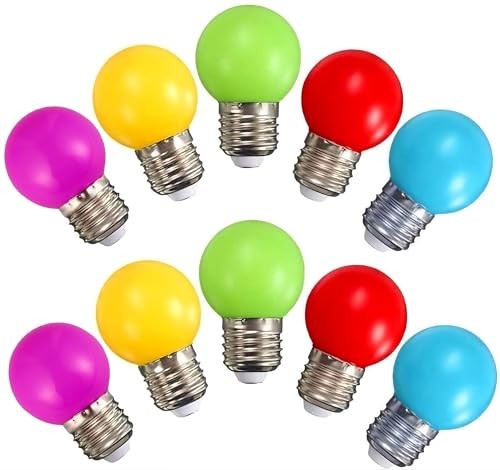 LED Colored Light Bulbs, E27 Small Light Bulb, G45 1W LED Bulb, Multi-colored