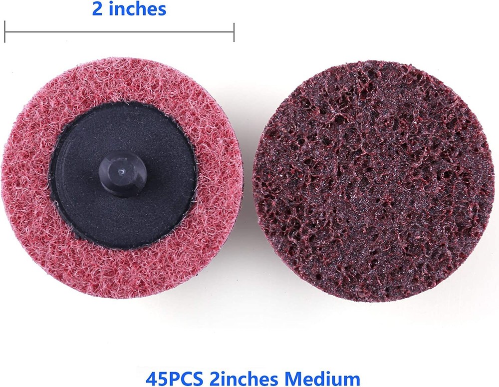 51 PCS 2" Medium Roll Lock Grinding Surface Conditioning Disc with 2" Pad Holder