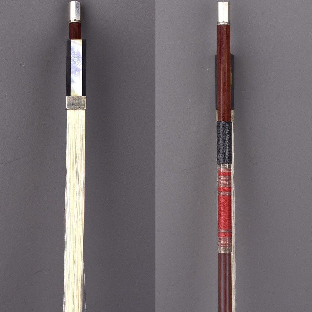 D.Peccatte Copy Master Antique Pernambuco Violin Bow Ebony Shield Frog Silver