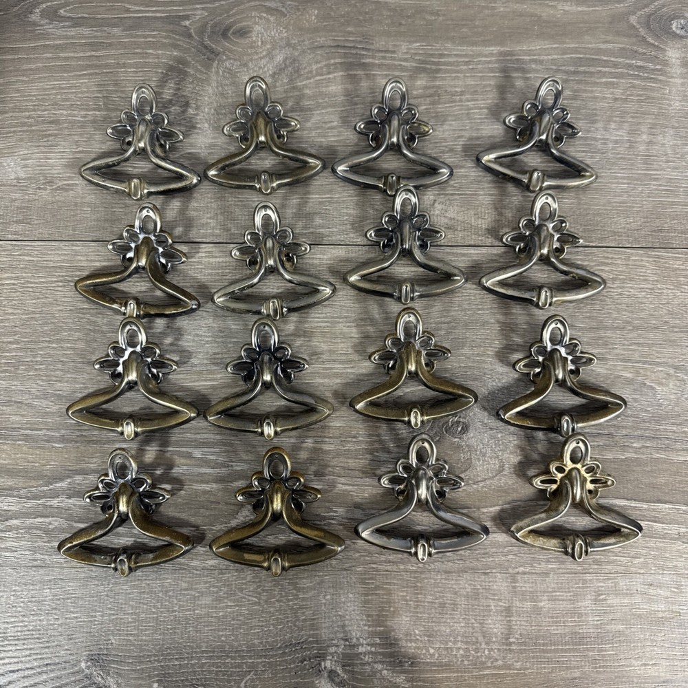 1960’s Atomic Retro Mid Century Modern MCM Drawer Pull Knob Brass Ring Pull (16)