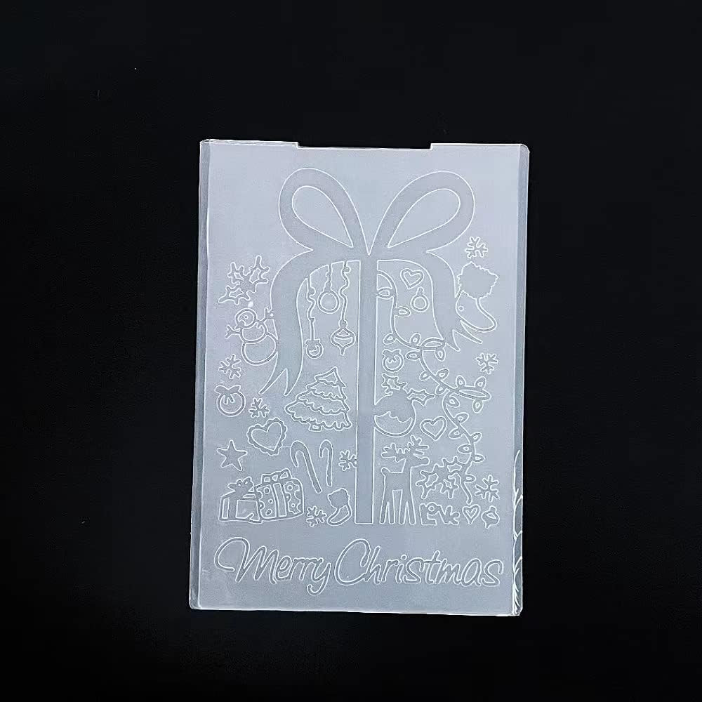 Merry Christmas Tree Background Plastic Embossing Folders for Card Making Scrapb