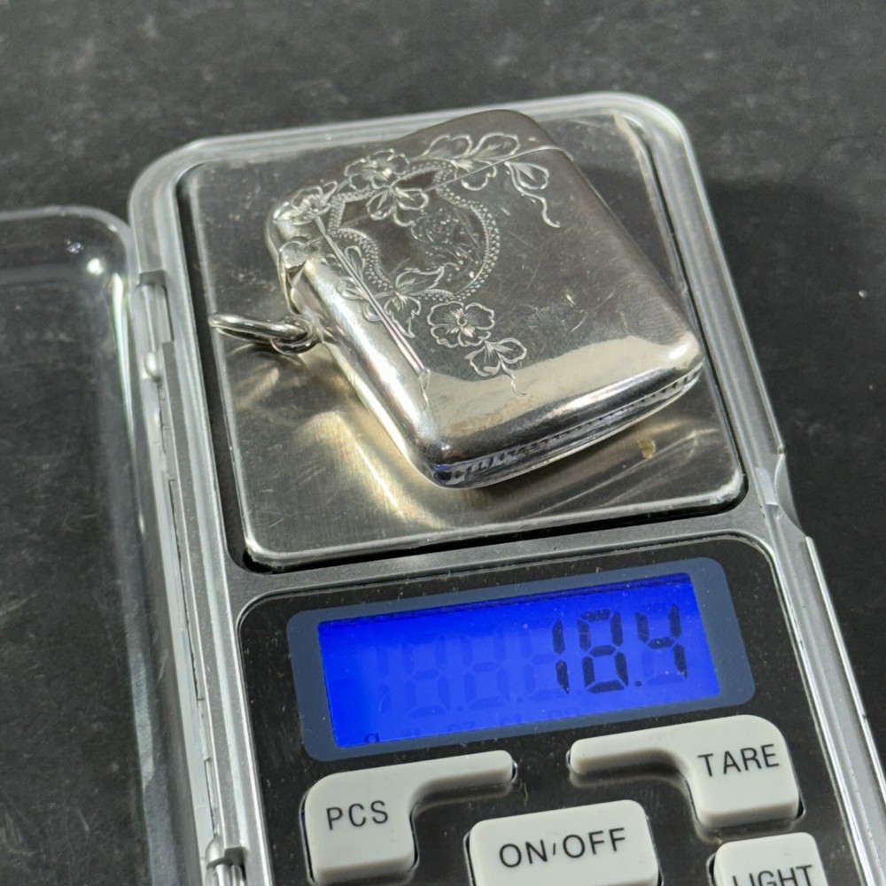 antique 900 sterling silver matchbox