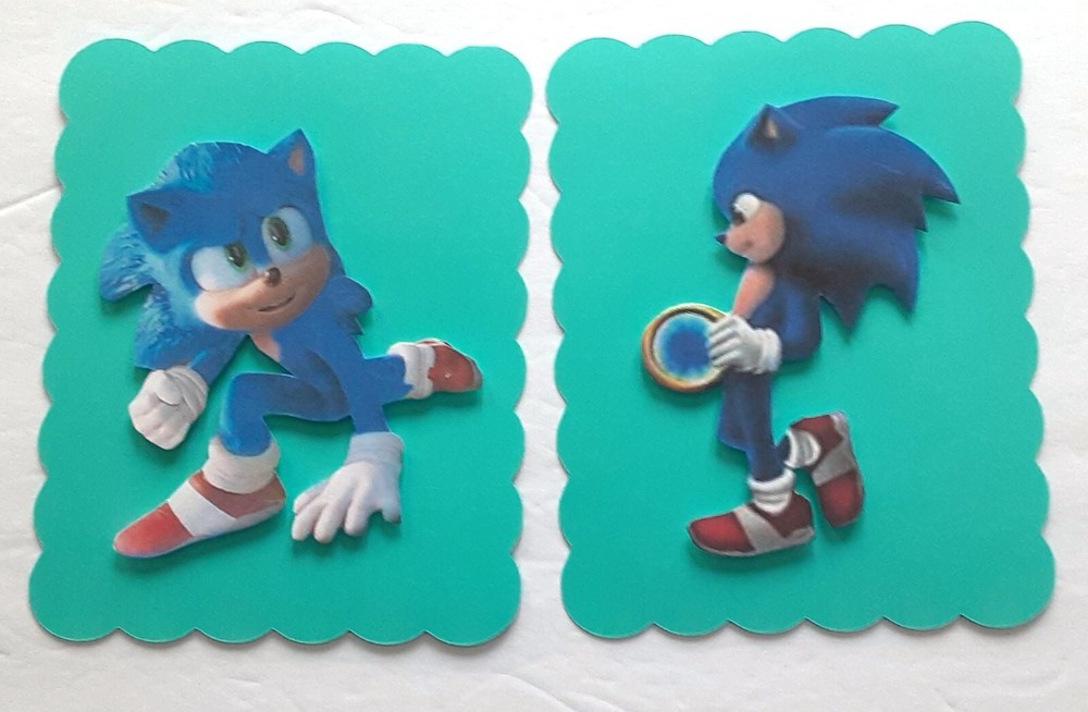 Sonic the Hedgehog  Dimensional Card Front Scrapbook Embellishment 433