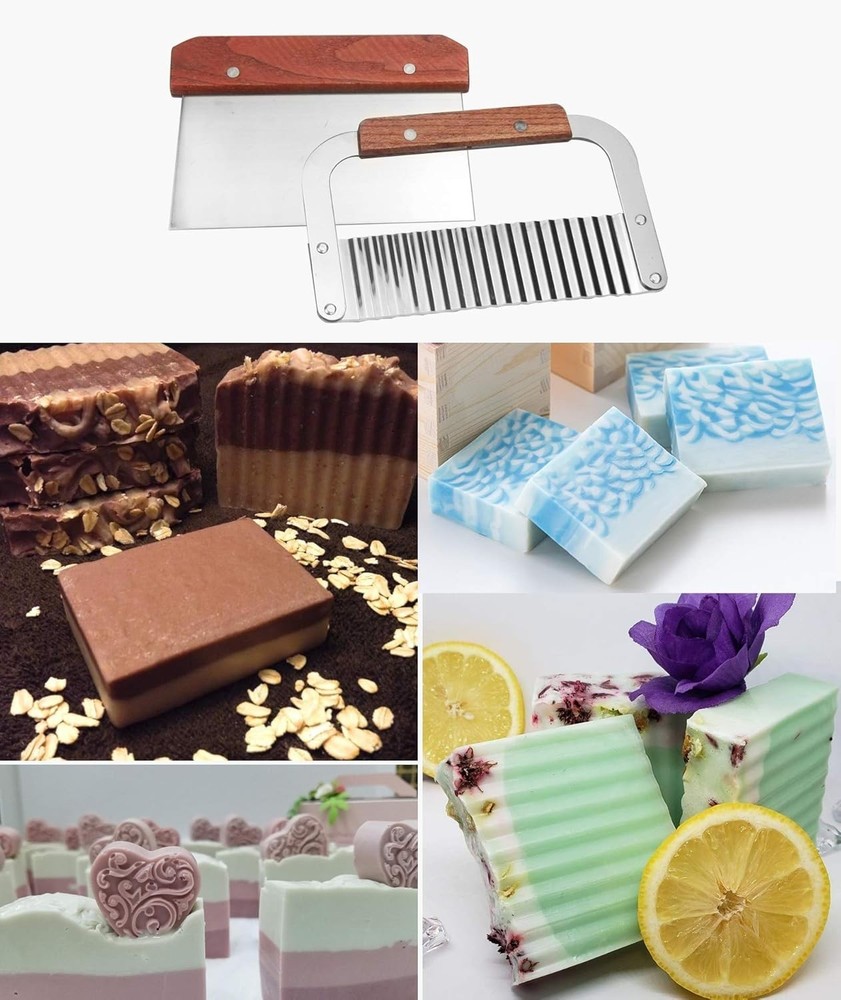 Robust Silicone Soap Molds and Cutter Set - Safe for Microwave & Dishwasher Use