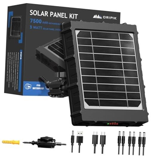 Solar Panel for Trail Camera: 6V/9V/12V Game Camera Solar Panel with USB-C, 3W