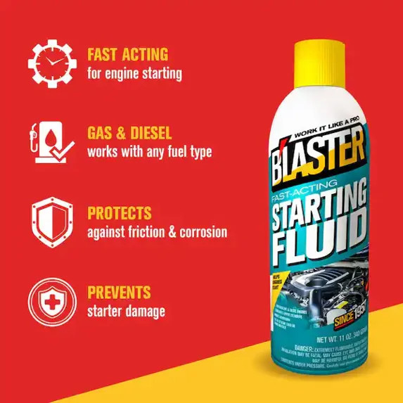 2 PACK - BLASTER Fast-Acting Starting Fluid Spray 11 oz.