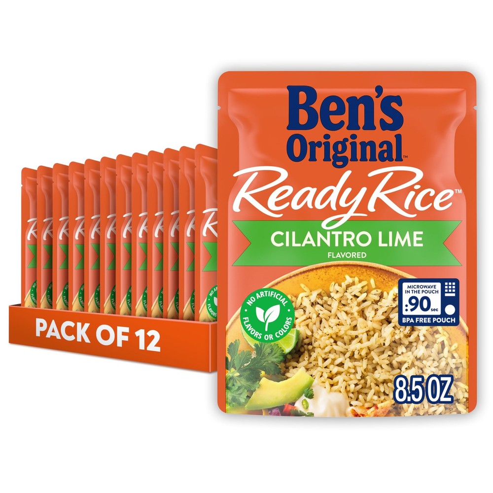 BEN'S ORIGINAL Ready Rice Cilantro Lime Flavored Rice, Easy Dinner Side, 8.5 ...
