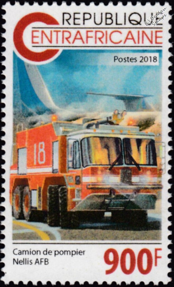 USAF E-One P-23 (NELLIS AFB) ARFF Fire Engine Truck Firefighting Stamp #171