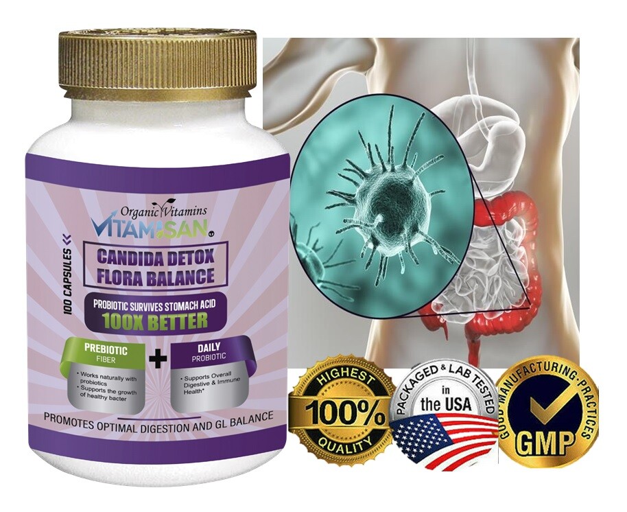 Candida Cleanse Detox Support Highest Potency Yeast Infection Support 100 cap