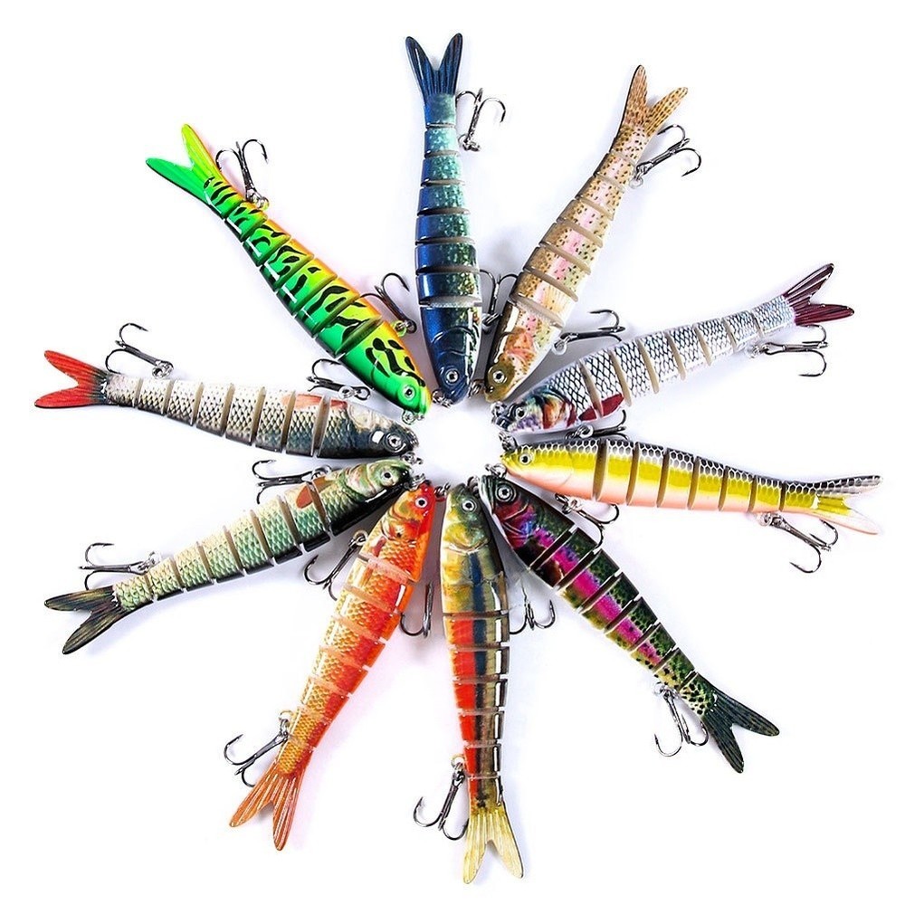 8 Section 11.4g Sinking Lure Multi Jointed Hard Plastic for Freshwater Use