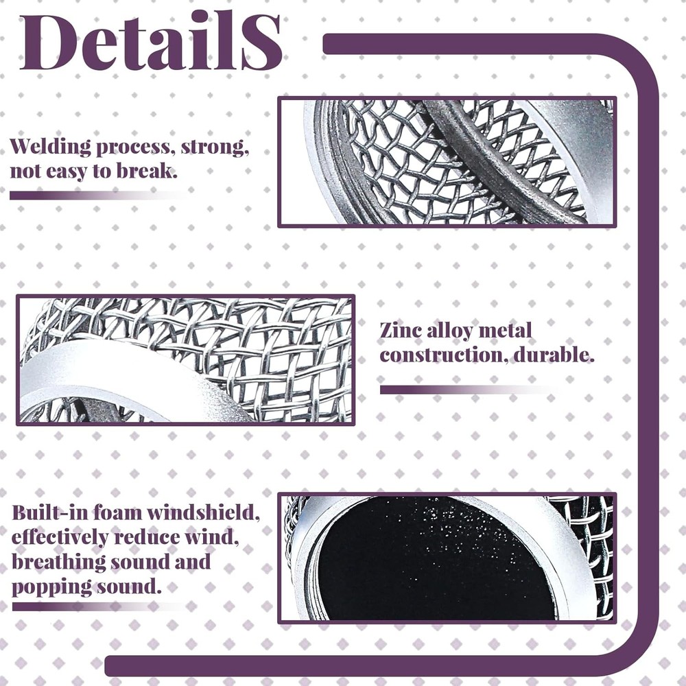 4 Pack SM58 Microphone Head Replacement Standard Size Grille Mic