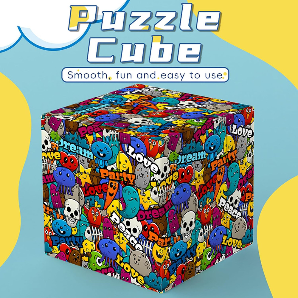 Graffiti 3X3 Speed Cube, UV Printing Cube Magic Cube Educational Puzzles Toys...