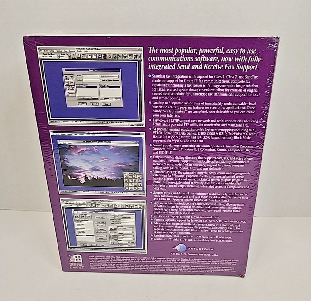 ProComm Plus for Windows Data & Fax Communication Software Ver 2.11 - New Sealed