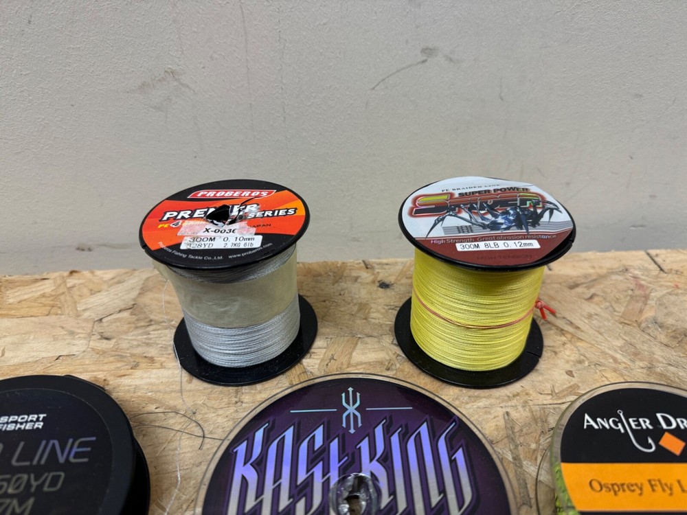 MATCH COARSE FISHING TACKLE - MIXED BRAID BUNDLE - 7 SPOOLS, PREDATOR, SPINNING