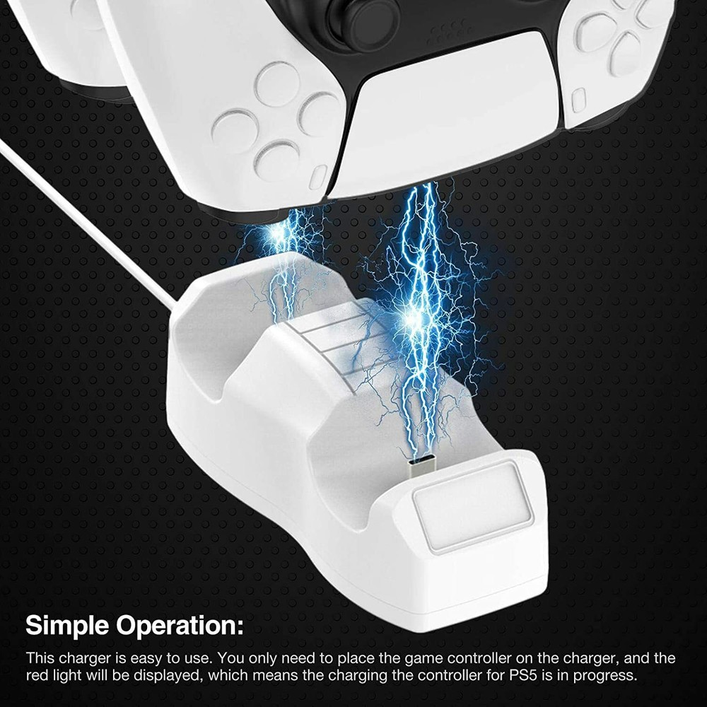 PS5 Controller Charger, DualSense PlayStation 5 Controller Charging Station Dock