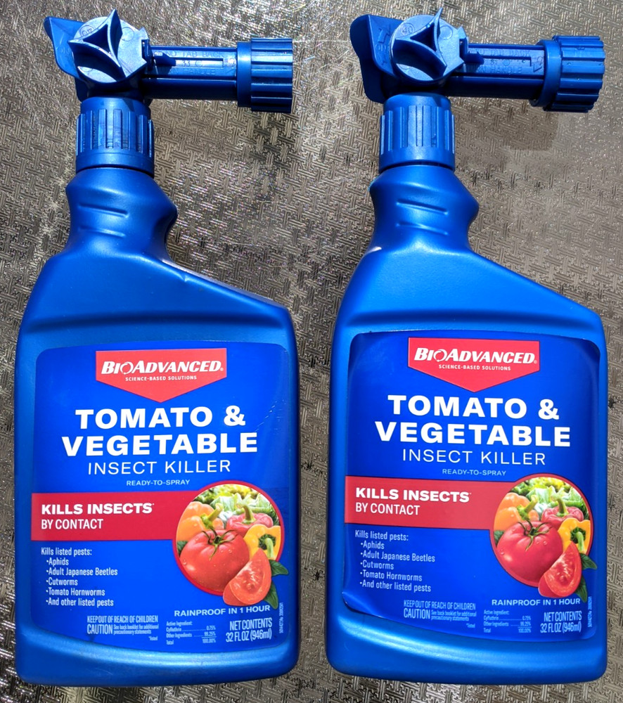 2 PACK BioAdvanced Tomato and Vegetable Insect Killer Ready to Spray 32oz