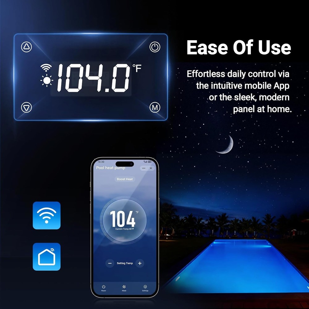 WiFi-Enabled & Easy to Install & Control – Simple installation and user-friendly
