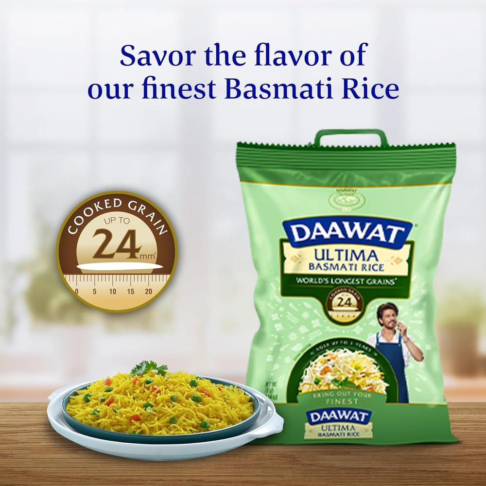 Ultima Basmati White Rice - Authentic Extra Long Grain Basmati Rice - 10 Lb Bag