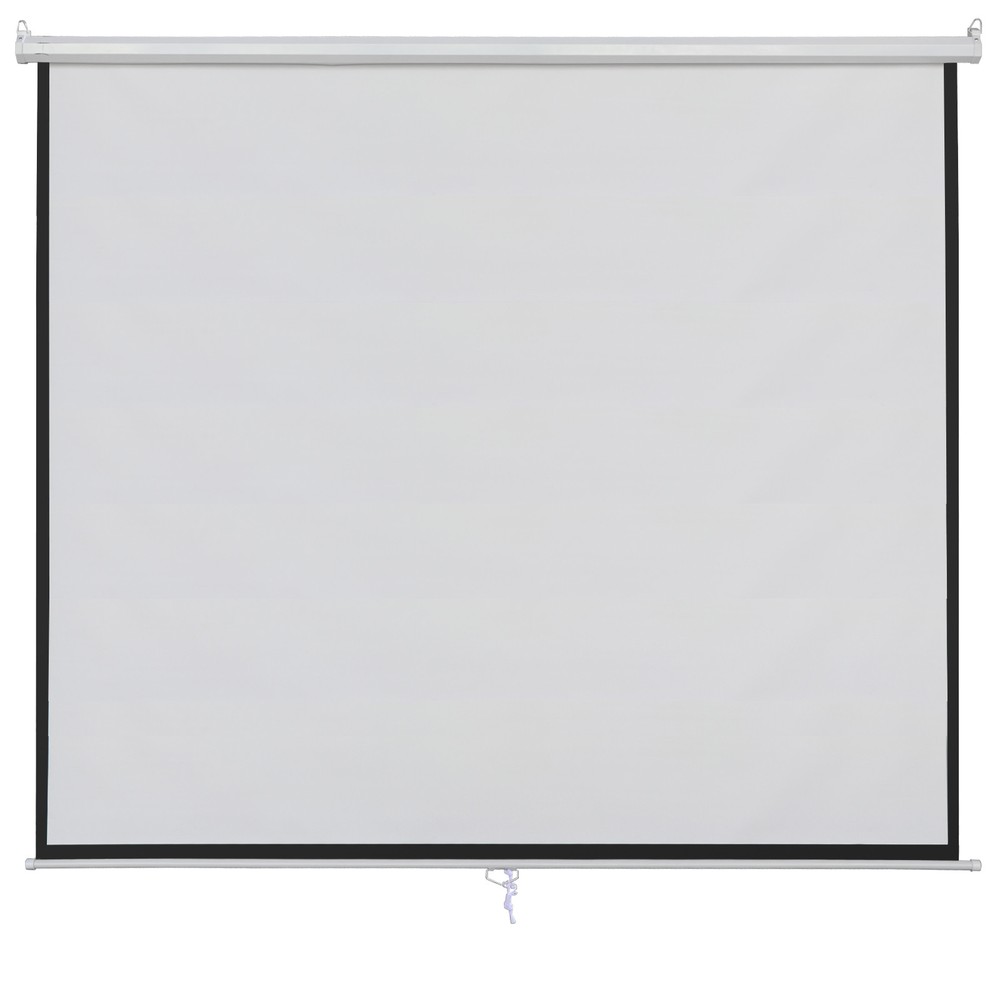 Matte White 100" 16:9 Projection Projector Screen Home Movie Manual Pull Down