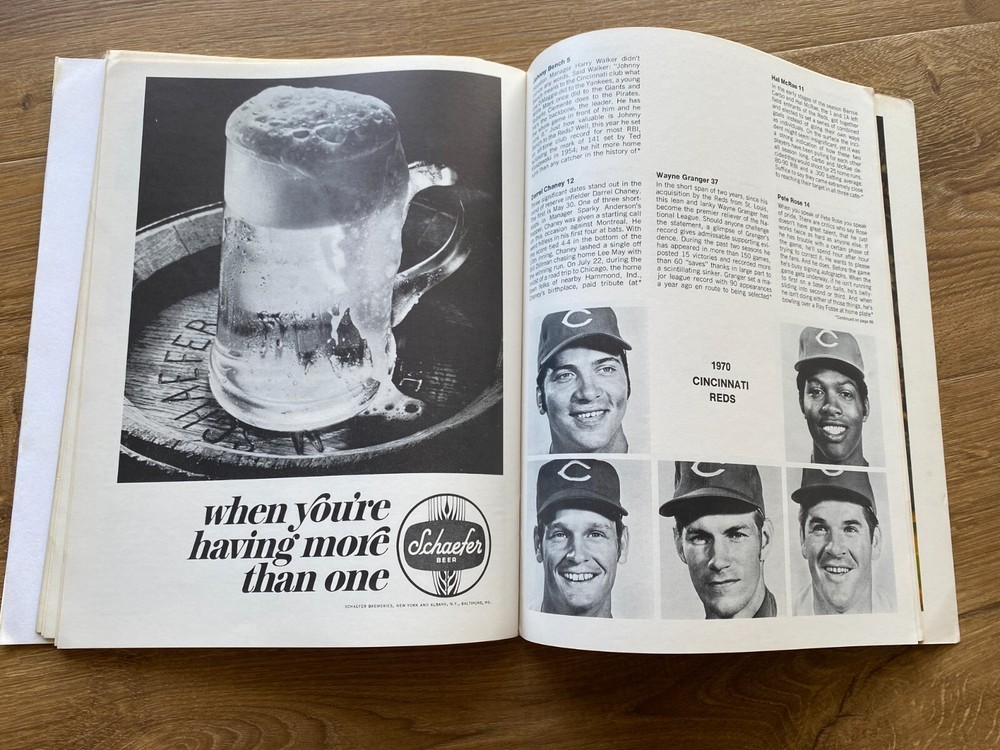 1970 Cincinnati Reds at Baltimore Orioles World Series Baseball Program Unmarked