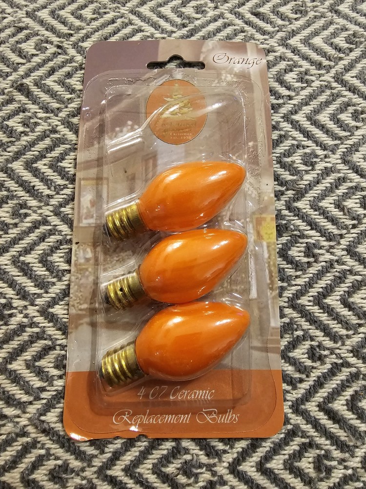 Opened Ceramic Pack Of C7 Replacement Bulbs Orange  3 Total