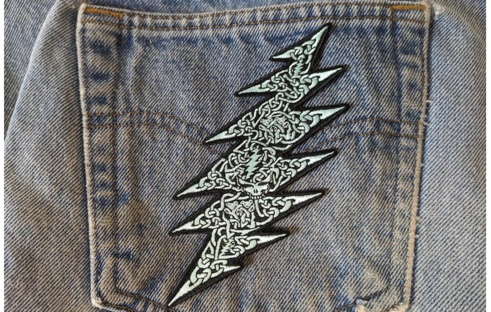Grateful Dead Patch-Celtic Lightning Bolt iron-on