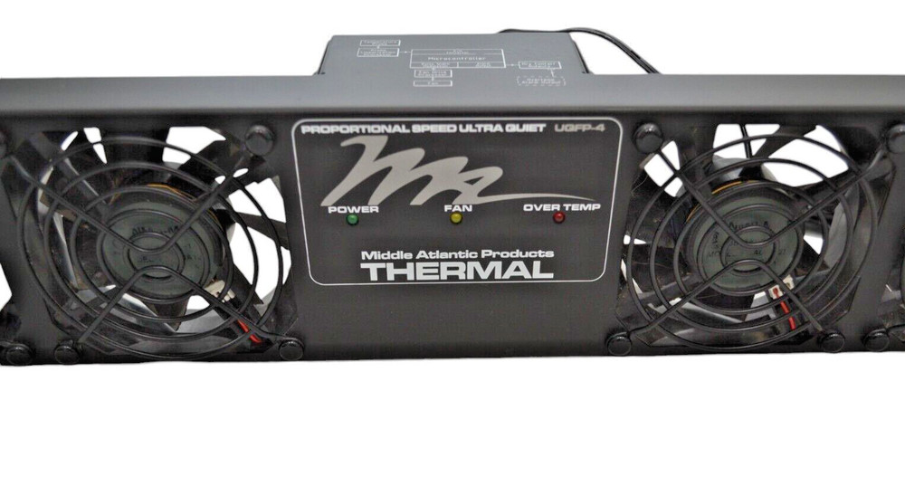 Middle Atlantic UQFP 4RT Quiet 4 Fan Panel With Thermistor Rack Cooling System