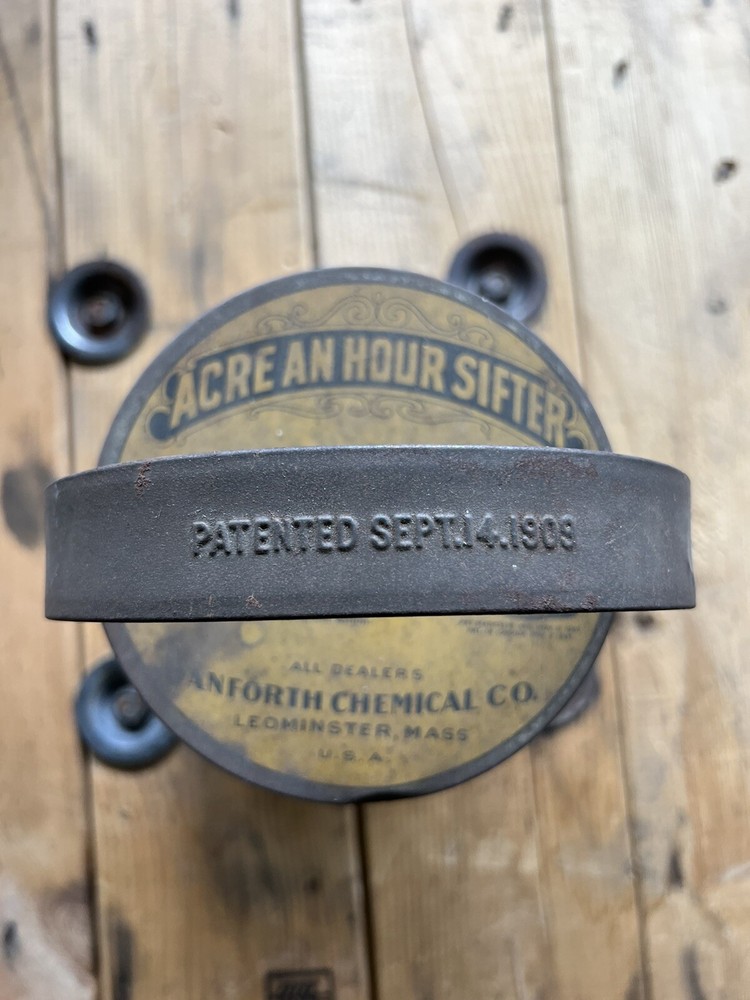 Vintage Danforth Acre an hour sifter primitive bug 1909 pat barn antique