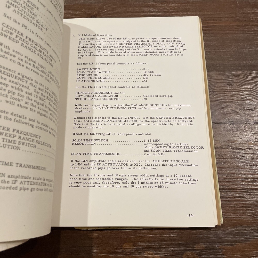 Panoramic Model LF-2a Subsonic Analyzer Instruction Manual