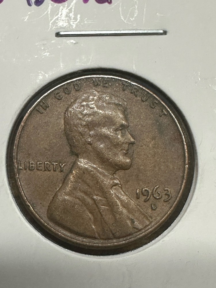 1963-D 1C RD Lincoln Cent (1963-1)