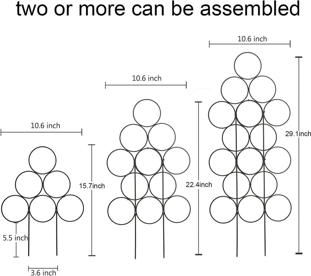 Trellis for Climbing Plants Indoor,4 Pack Stackable Garden 4 pack black