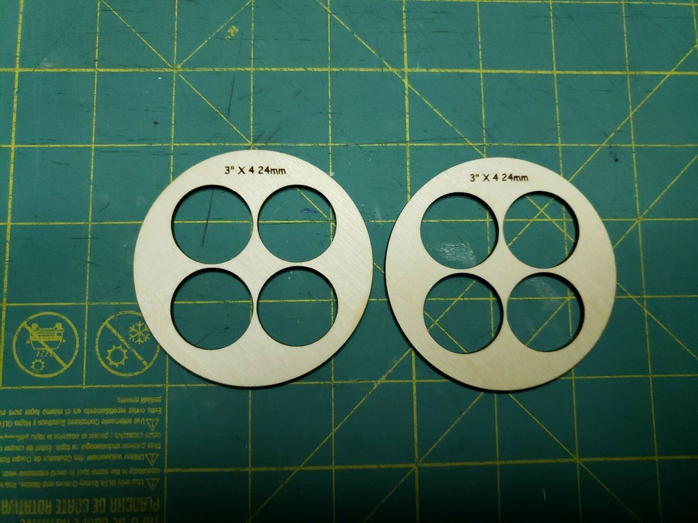 3.0" X Four 24mm Centering Ring Set For Estes model rocket kits cluster mount.