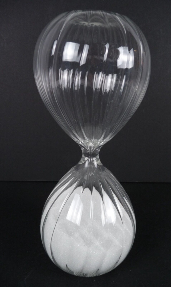 Hourglass Sand Timer 30 Minute Fluted Glass Desktop Kitchen 8”
