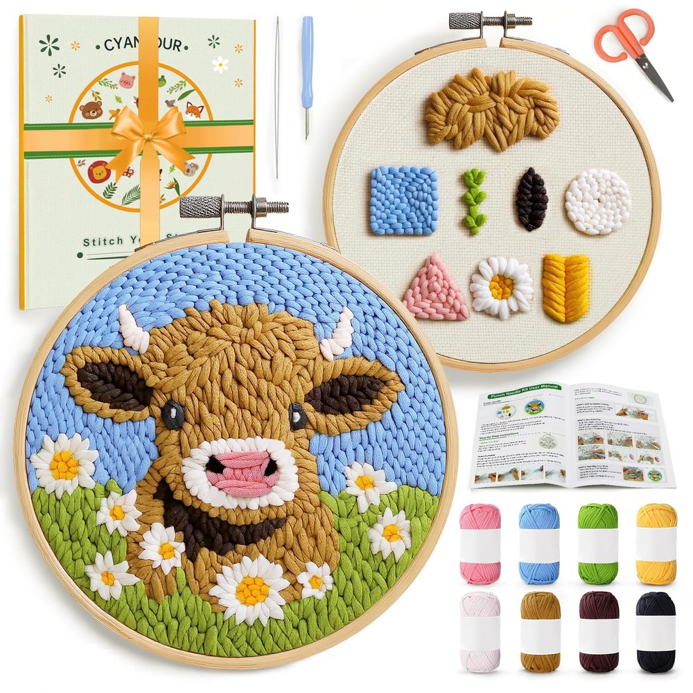 Punch Needle Kits for Beginner, DIY Punch Needle Kit Adults Beginner Include ...
